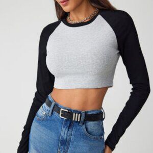 Cider Jersey Raglan Sleeve Crop Tee